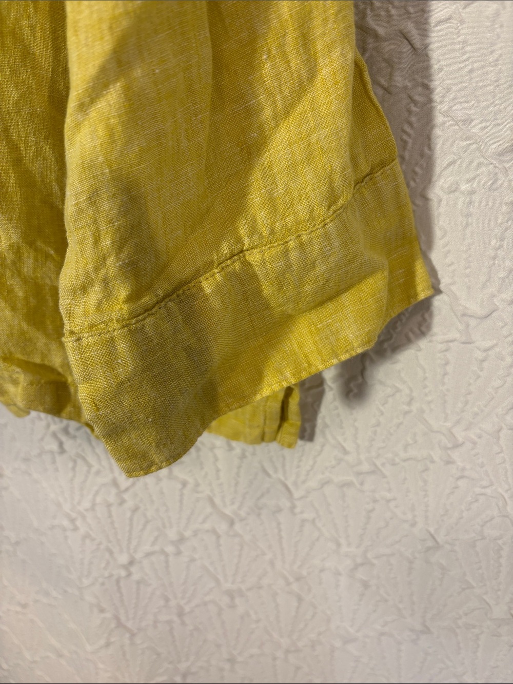 Sigrid Olsen Chartreuse Yellow Green 100% Linen Button-Down Shirt Sophisticated - Picture 4 of 5